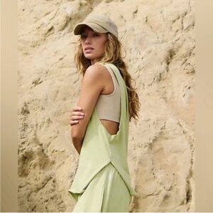 Free People Movement Hot Shot Relaxed Muscle Tank Large Pistachio Green 💚